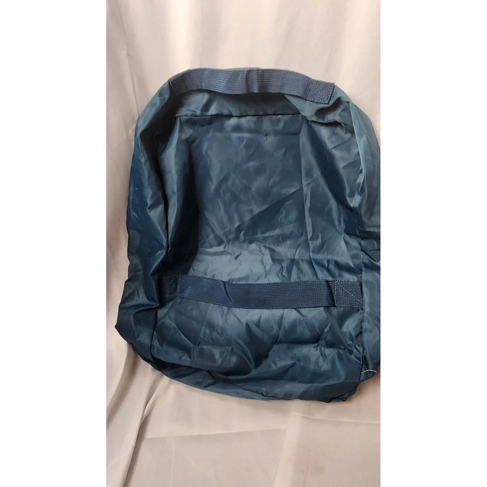 Bagparkk Blue Nylon  Brown Faux Leather Trim Travel Bag NWT